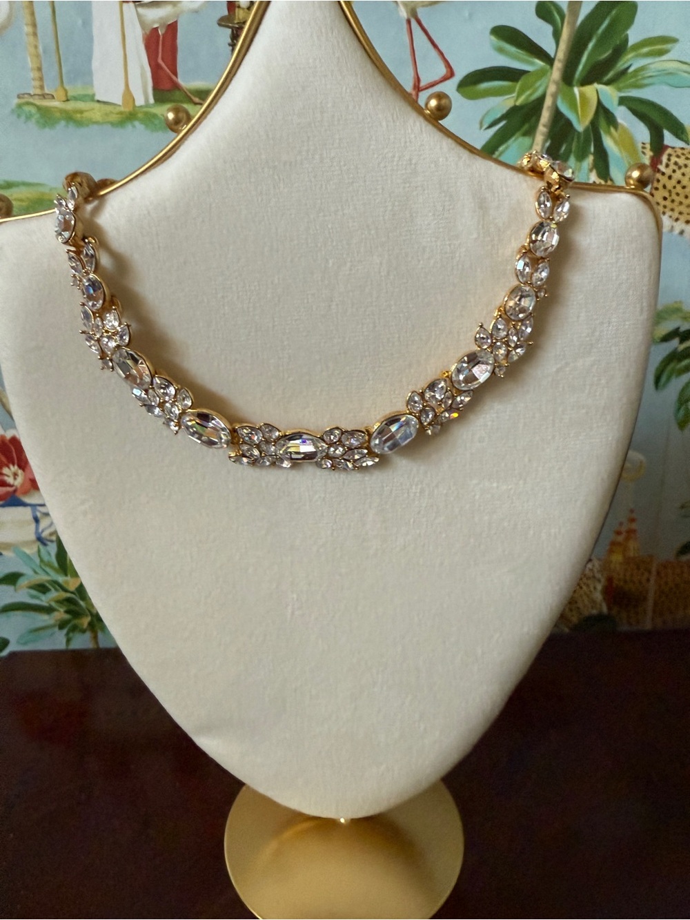Gold and Crystal Jewel Necklace